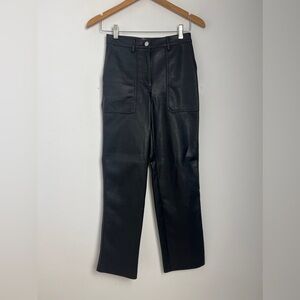 Aritzia Wilfred‎ Free Size 0 Black Vegan Leather Lucy Pants